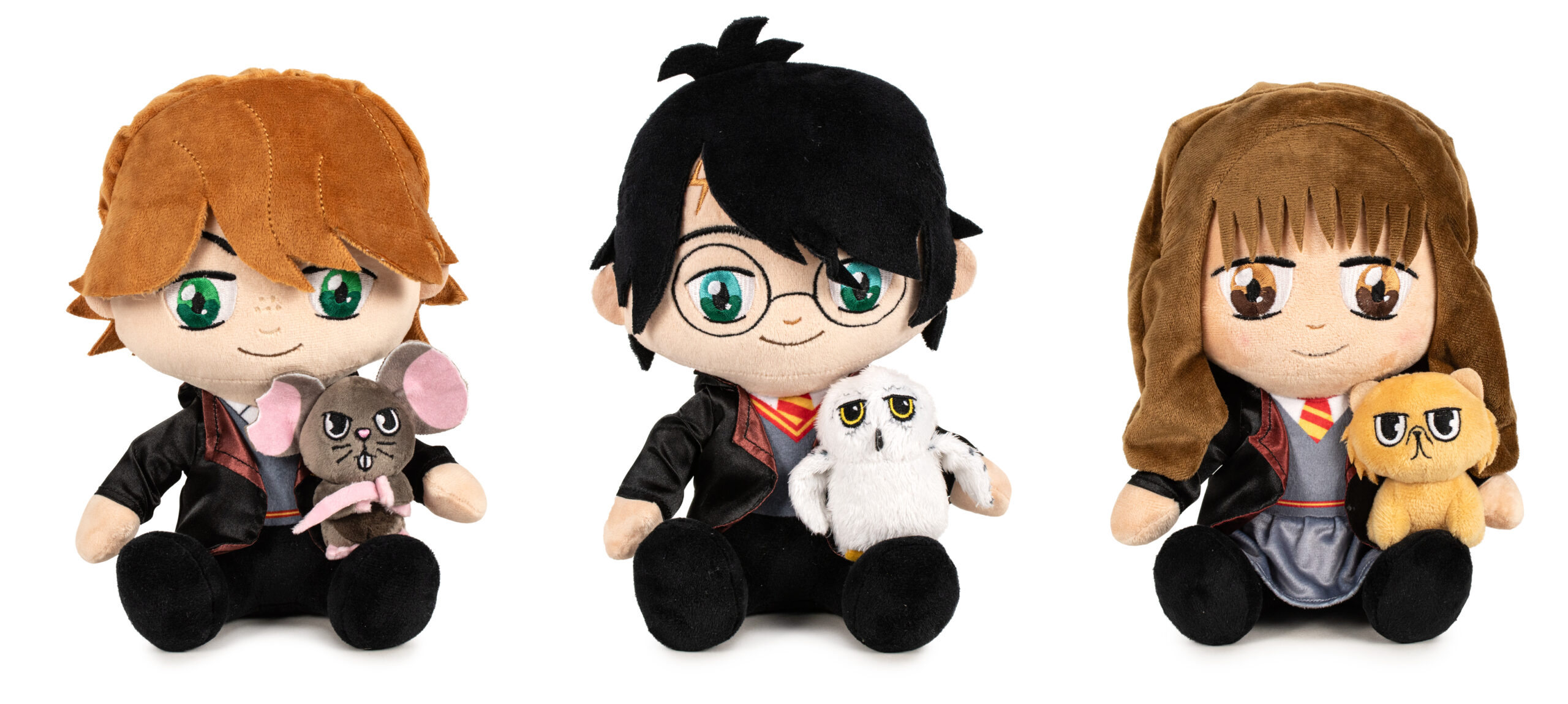 (Mis 3) HARRY POTTER Personaggi Seduti con Animali Peluche 25cm 3ass